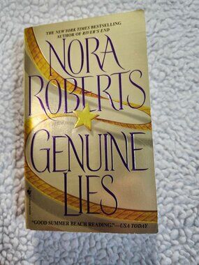 Nora Roberts Genuine Lies Bantam Paperback Reissue 1999 Romance Suspense Novel